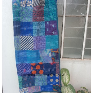 Patchwork Silk Patola Quilt, Bed Cover,Size 90&quot; X 108&quot; silk