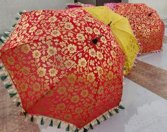 10 Pc Windproof Rain Uv Compact Wedding Handmade Embroidery Women Parasol Boho