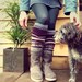 Fair Isle Grey Leg Warmers • Knitted Chunky Boot Cuffs • Boho Style Leg Warmers 