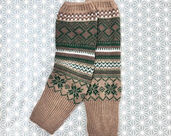 Fair Isle Knitted Leg Warmers • Oatmeal Knitted Boot Cuffs • Boho Hippy Leg Warmers