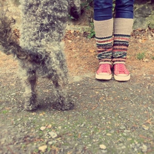 Forest Khaki Leg Warmers Knitted Chunky Boot Cuffs Boho Style Leg Warmers image 3