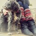 Fair Isle Black Leg Warmers • Knitted Chunky Boot Cuffs • Bohemian Style Leg Warmers 