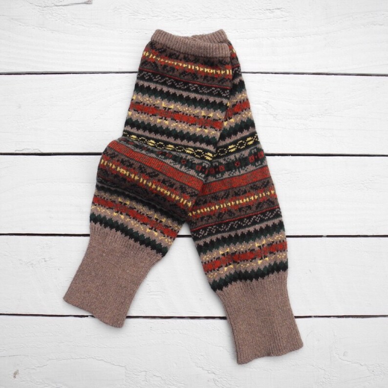 Forest Khaki Leg Warmers Knitted Chunky Boot Cuffs Boho Style Leg Warmers image 1