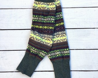 Bramble Green Leg Warmers • Knitted Chunky Boot Cuffs • Boho Style Leg Warmers