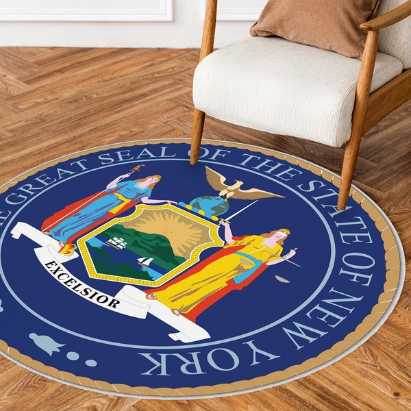 Great Seal Rugs of US States, All States Available, State Emblems Coat of Arms, United States Patriot Gift, Formal Housewarming Gift  AR480