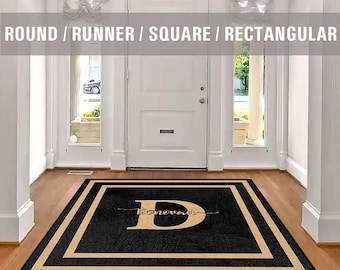Family Name Entry Rug Personalized Entryway Rug Entrance Rug for Inside House Indoor Welcome Mat Low Pile Non Slip Machine Washable AR212-04