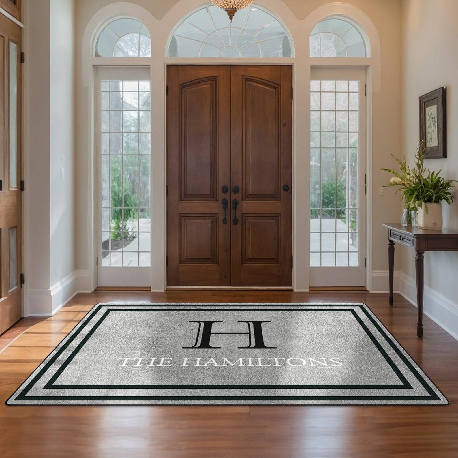 Name Entry Family Name Entry Rug Personalized Entryway Rug Entrance Rug Inside ...