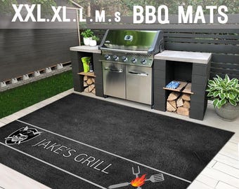 Personalized Sports / College Grill Mat, Barbecue Mat, BBQ Mat, Father's Day Gift, Gift for Dad Grandpa Husband Grandad Backyard Porch GM17