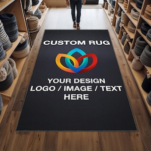 Logo Rug Custom Business Indoor Rug Your Design Entryway Entry Entrance Rug Store Office Welcome Low Pile Non Slip Machine Washable EW039 画像 7