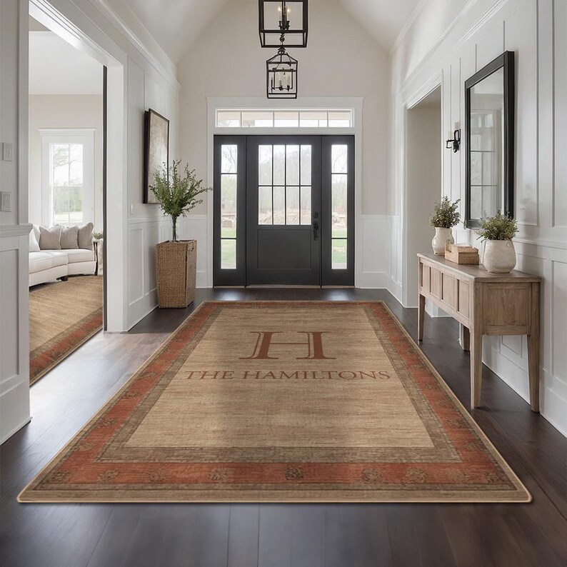 Family Name Entryway Rug Personalized Entry Rug for Inside House Indoor