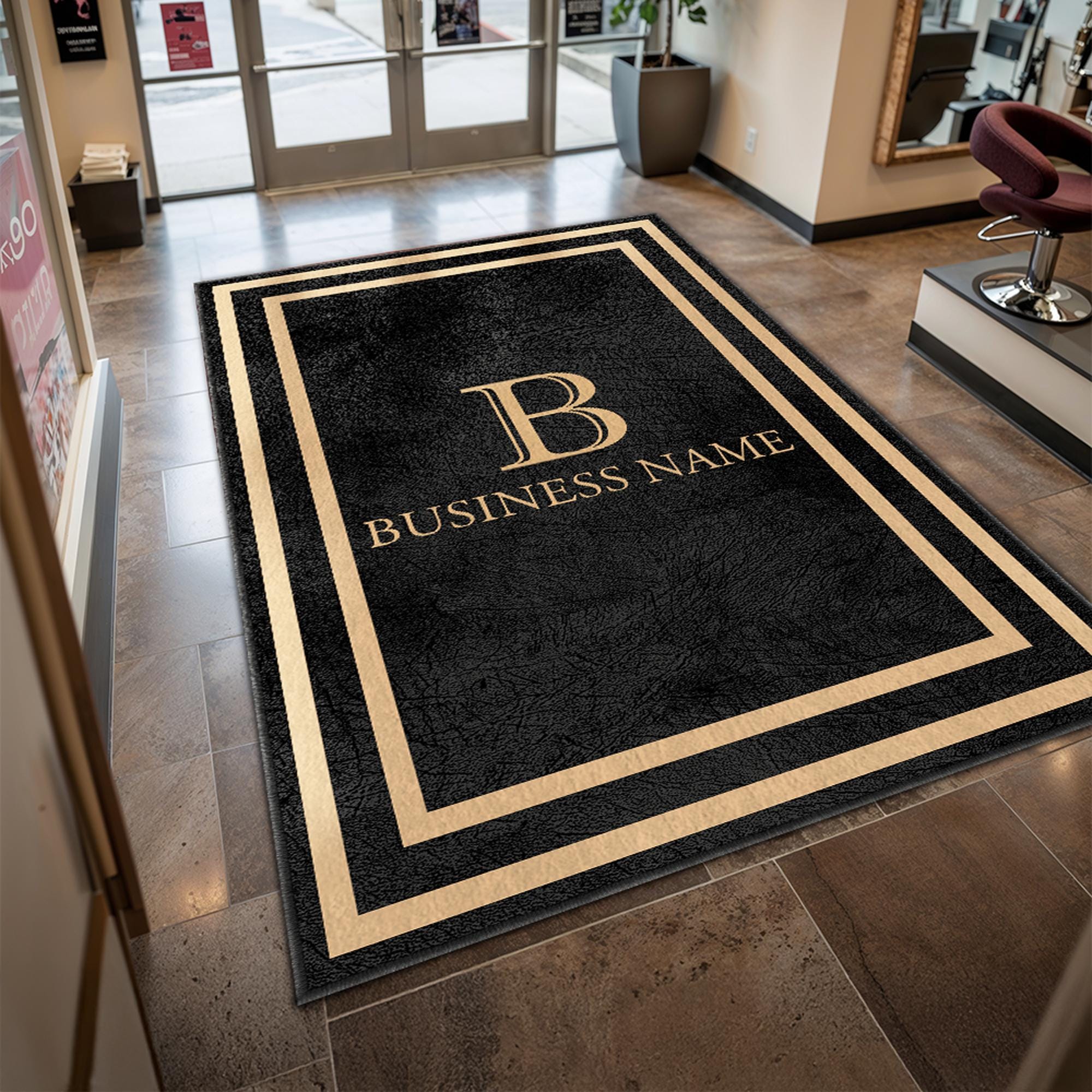 Business Monogram Rug Custom Business Name Entryway Entry Entrance Rug ...
