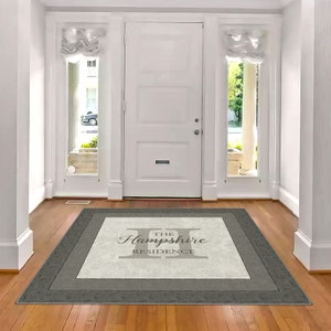 Family Name Entry Rug Personalized Entryway Rug Entrance Rug for Inside House Indoor Welcome Mat No Pile Non Slip Machine Washable AR209-06