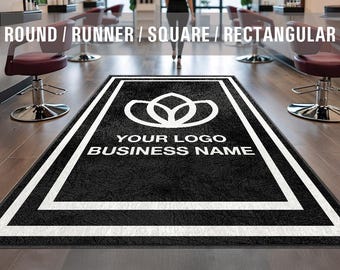 Logo Rug Custom Business Indoor Rug Your Design Entryway Entry Entrance Rug Store Office Welcome Low Pile Non Slip Machine Washable EW040