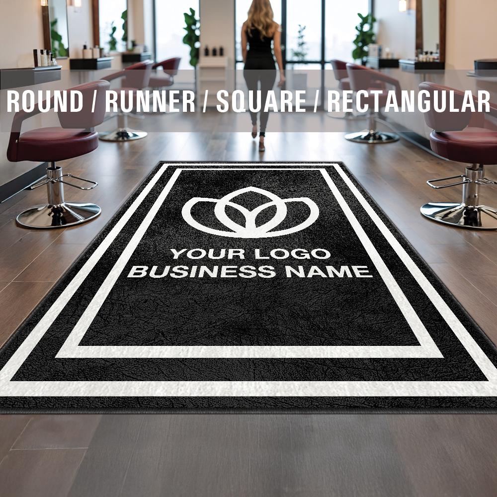 Signage For Rugs In Store Logo Rug Custom Business Indoor Rug Your Design Entryway Entry Entrance ...