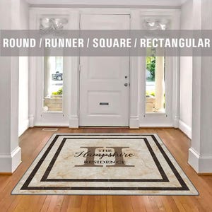 Family Name Entry Rug Personalized Entryway Rug Entrance Rug for Inside House Indoor Welcome Mat Low Pile Non Slip Machine Washable AR304-06