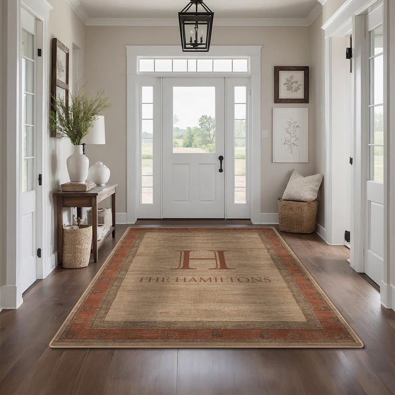 Family Name Entryway Rug Personalized Entry Rug for Inside House Indoor