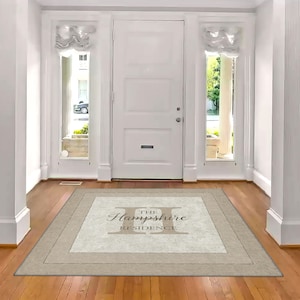 Family Name Entry Rug Personalized Entryway Rug Entrance Rug for Inside House Indoor Welcome Mat No Pile Non Slip Machine Washable AR209-06