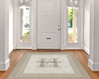 Family Name Entry Rug Personalized Entryway Rug Entrance Rug for Inside House Indoor Welcome Mat No Pile Non Slip Machine Washable AR209-06