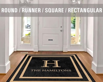 Family Name Entry Rug Personalized Entryway Rug Entrance Rug for Inside House Indoor Welcome Mat Low Pile Non Slip Machine Washable AR212-05