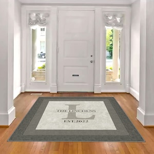 Family Name Entry Rug Personalized Entryway Rug Entrance Rug for Inside House Indoor Welcome Mat No Pile Non Slip Machine Washable AR209-09