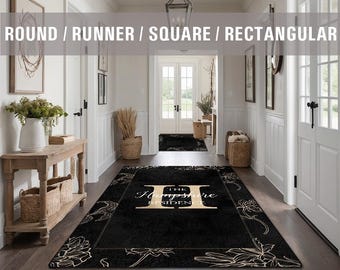 Family Name Entry Rug Personalized Entryway Rug Entrance Rug Inside House Indoor Welcome Mat Low Pile Non Slip Machine Washable AR300-06-C