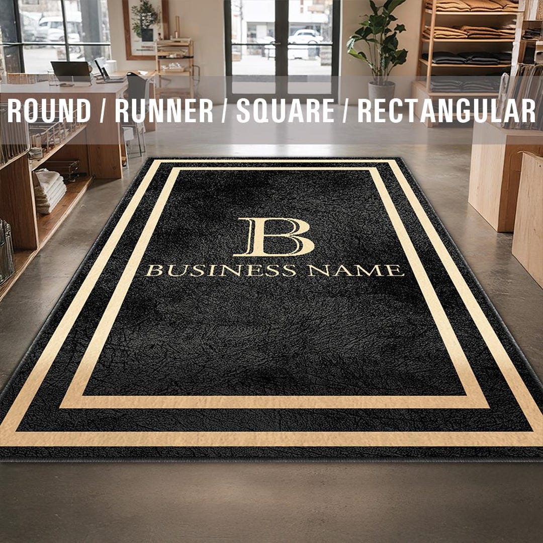 Business Monogram Rug Custom Business Name Entryway Entry Entrance Rug ...