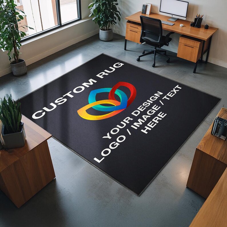 Logo Rug Custom Business Indoor Rug Your Design Entryway Entry Entrance Rug Store Office Welcome Low Pile Non Slip Machine Washable EW039 画像 6