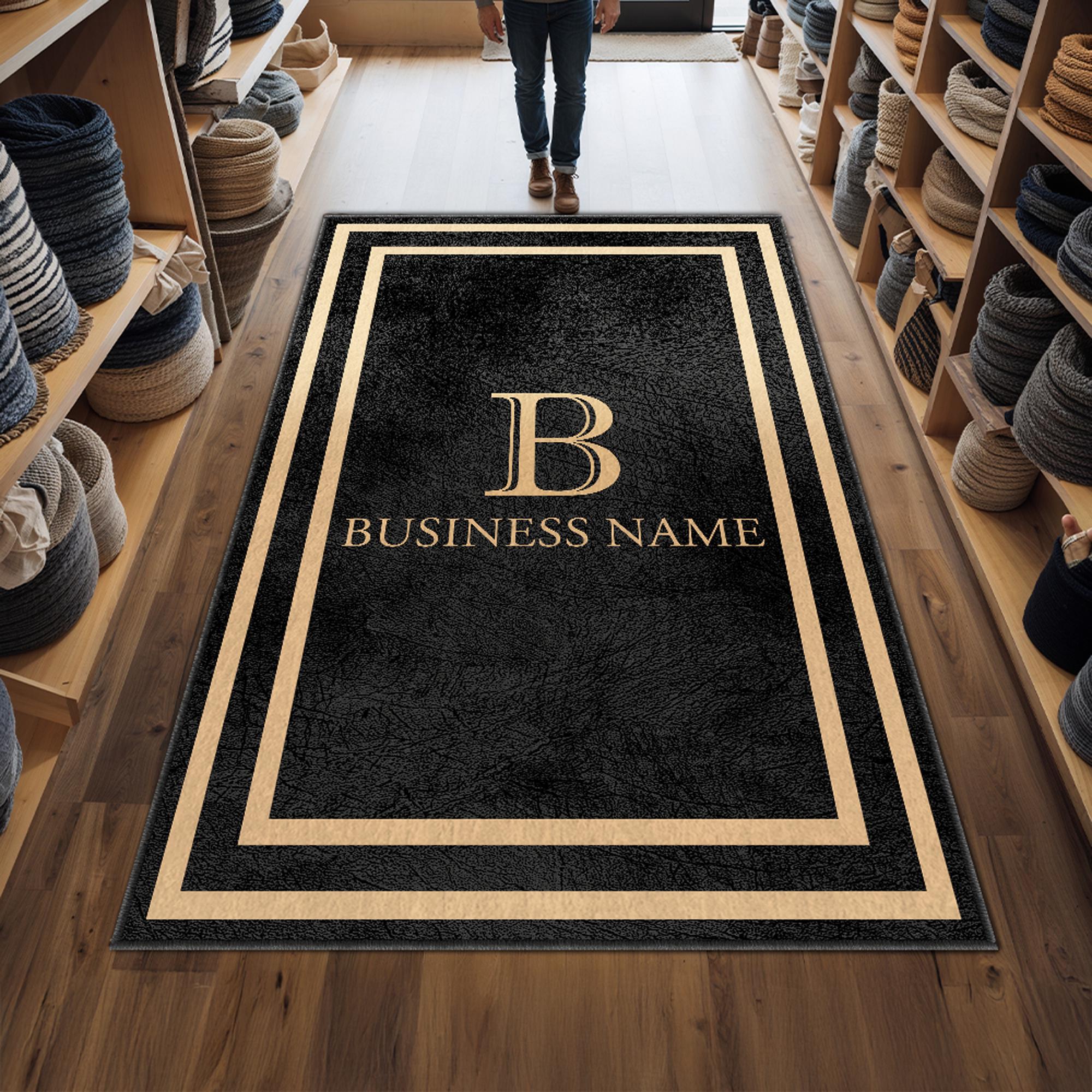 Business Monogram Rug Custom Business Name Entryway Entry Entrance Rug ...