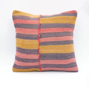 Turkish kilim pillow decorative pillows throw pillow 16 x 16 pillow covers farmhouse pillow Pillow Covers bohemian pillow 001326