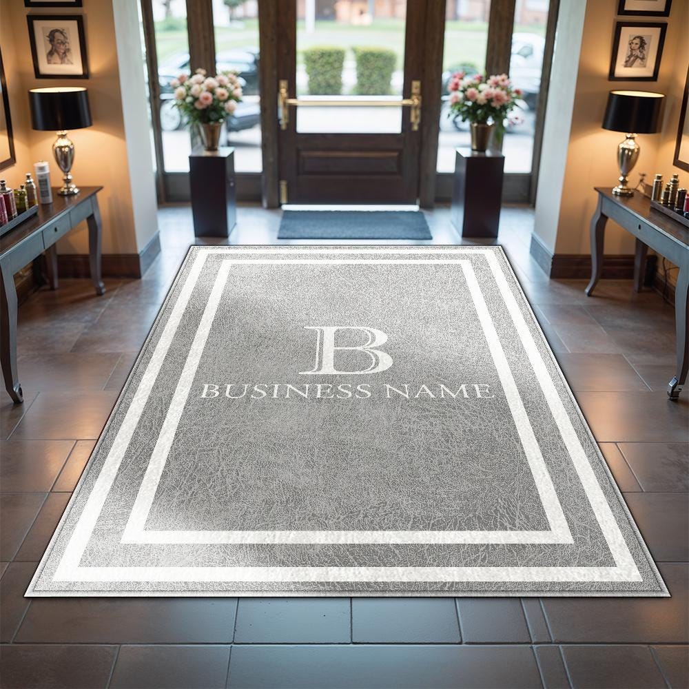 Business Monogram Rug Custom Business Name Entryway Entry Entrance Rug ...