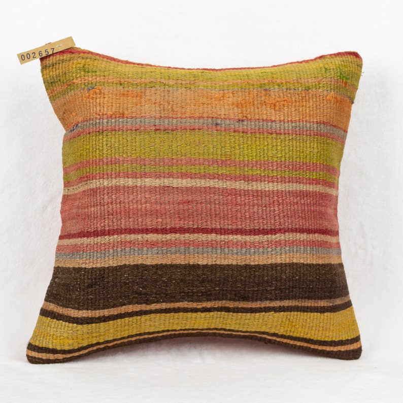 Turkish Kilim Pillow BUNDLE DEALS Throw Pillow 16x16 Pillow Cover Farmhouse Pillow|Bohemian Pillow|2657-58