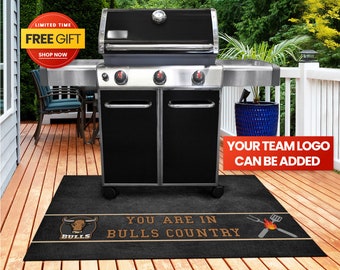 Personalized Sports / College Grill Mat, Barbecue Mat, BBQ Mat, Father's Day Gift, Gift for Dad Grandpa Husband Grandad, Backyard Porch GM18