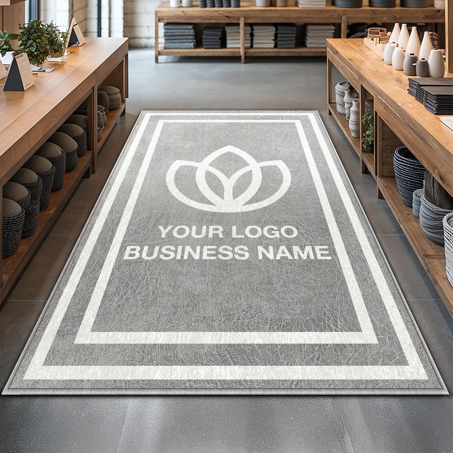 Custom R Logo. Service Rugs Logo Rug Custom Business Indoor Rug Your Design Entryway Entry Entrance ...