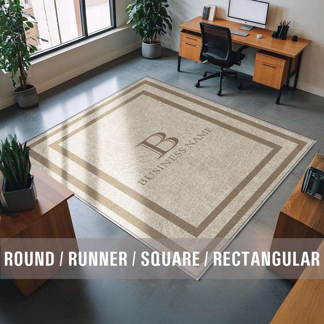 Business Monogram Rug Custom Business Name Entryway Entry Entrance Rug ...