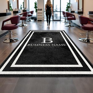 Business Name Monogram Indoor Rug Your Design Entryway Entry Custom ...