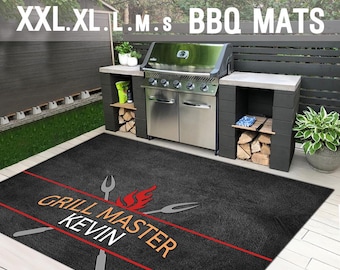 Personalisierte Grillmeister Grillmatte, Grillmatte, Grillmatte, Geschenk zum Vatertag, Geschenk für Papa Opa Mann Opa, Garten im Freien GM07