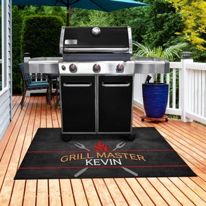 パーソナライズされたグリルマスターグリルマット、バーベキューマット、BBQマット、父の日ギフト、お父さん、おじいちゃん、夫、おじいちゃんへのギフト、裏庭、屋外 GM07