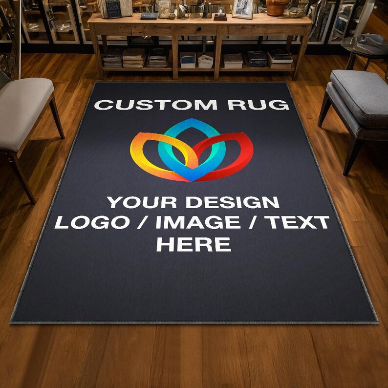 Logo Rug Custom Business Indoor Rug Your Design Entryway Entry Entrance Rug Store Office Welcome Low Pile Non Slip Machine Washable EW039 画像 3