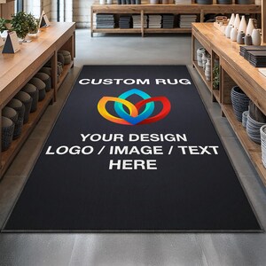 Logo Rug Custom Business Indoor Rug Your Design Entryway Entry Entrance Rug Store Office Welcome Low Pile Non Slip Machine Washable EW039 画像 5