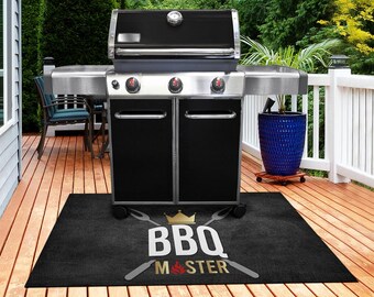 BBQ Master Grill Mat, Barbecue Mat, BBQ Mat, Father's Day Gift, Gift for Dad Grandpa Husband Grandad, Backyard Back Porch Outdoor Mat GM06
