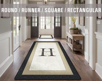 Family Name Entry Rug Personalized Entryway Rug Entrance Rug Inside House Indoor Welcome Mat Low Pile Non Slip Machine Washable AR209-06-B