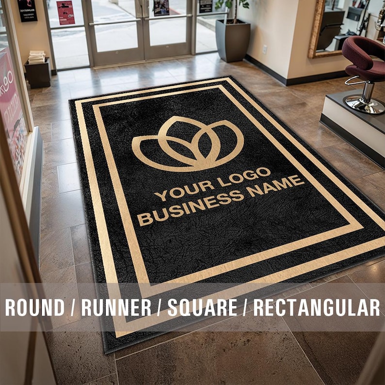 Signage For Rugs In Store Logo Rug Custom Business Indoor Rug Your Design Entryway Entry Entrance ...