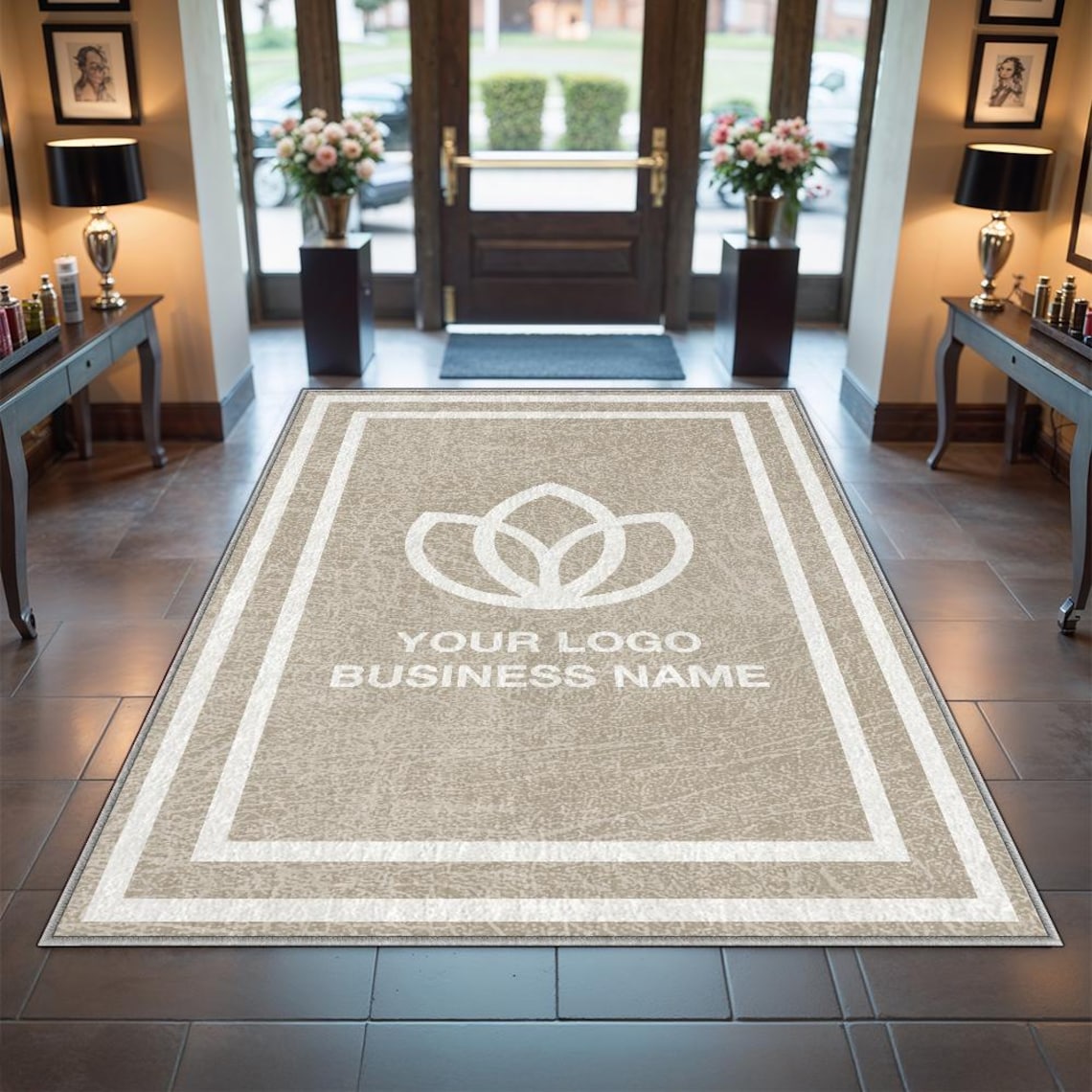 Signage For Rugs In Store Logo Rug Custom Business Indoor Rug Your Design Entryway Entry Entrance ...