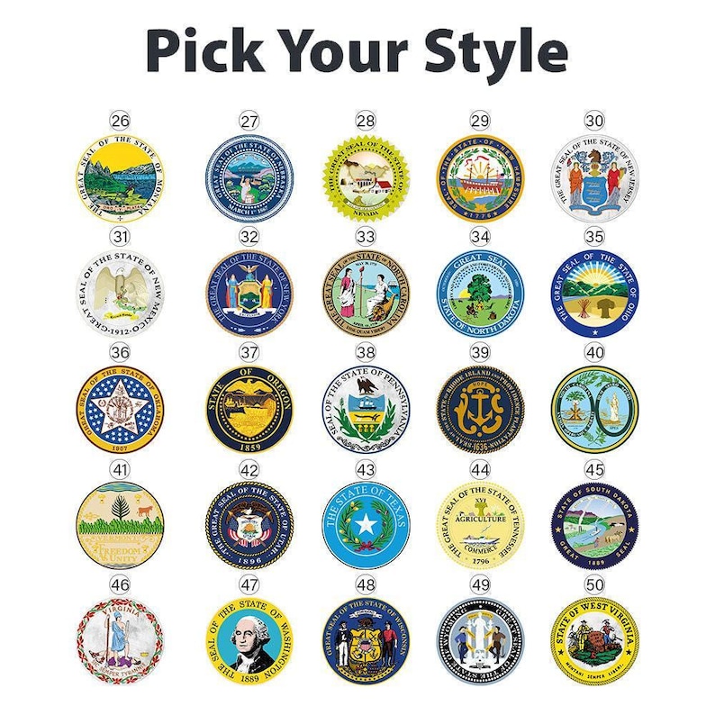 Great Seal Rugs of US States, All States Available, State Emblems Coat ...