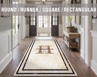 Family Name Entry Rug Personalized Entryway Rug Entrance Rug Inside House Indoor Welcome Mat Low Pile Non Slip Machine Washable AR304-06-B