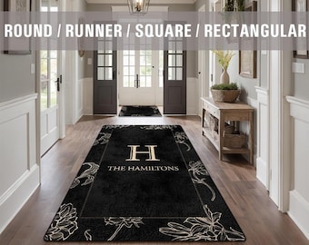 Family Name Entry Rug Personalized Entryway Rug Entrance Rug Inside House Indoor Welcome Mat Low Pile Non Slip Machine Washable AR300-05-C