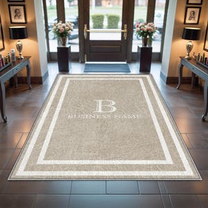 Business Name Monogram Indoor Rug Your Design Entryway Entry Custom ...