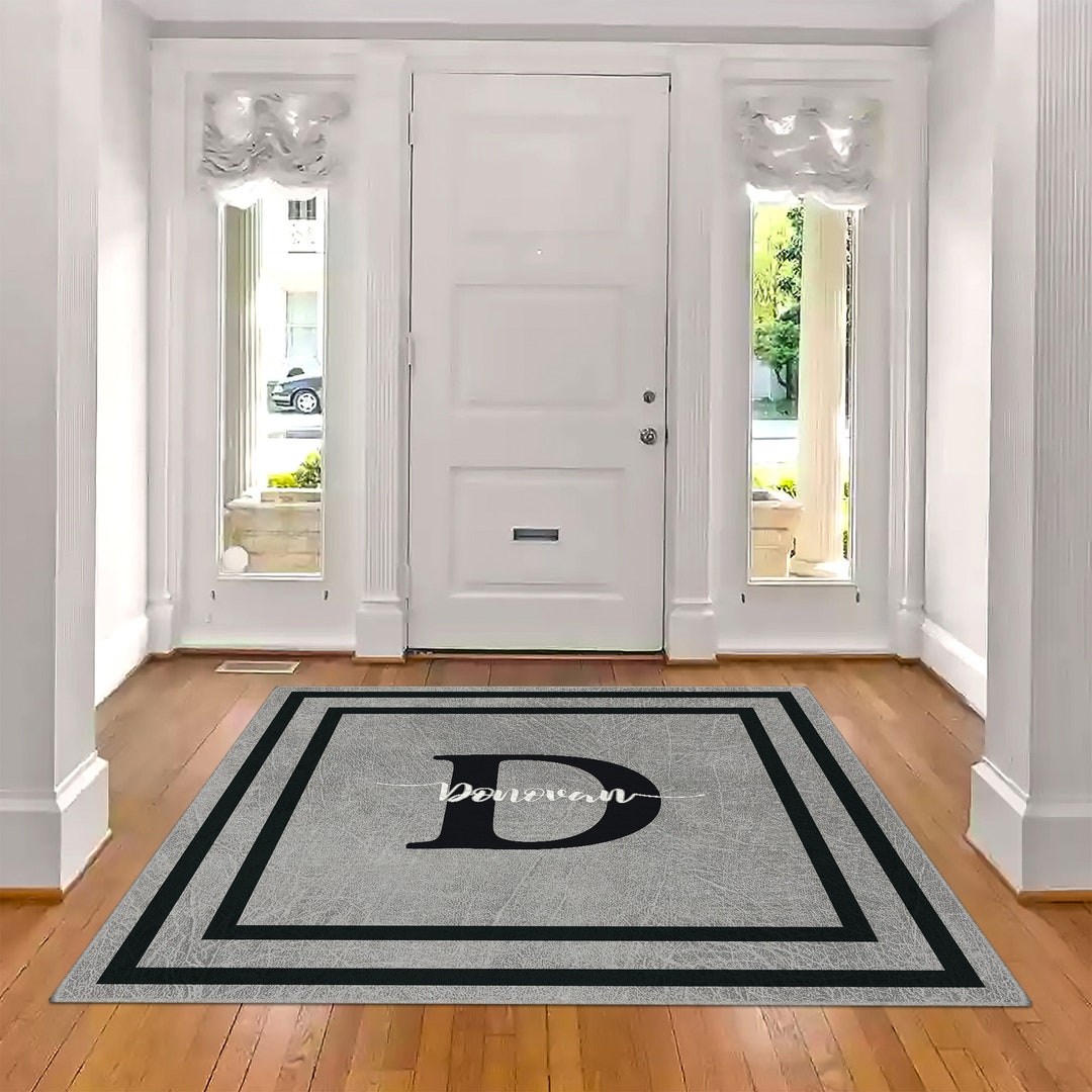 Family Name Entry Rug Personalized Entryway Rug Entrance Rug for Inside  House Indoor Welcome Mat No Pile Non Slip Machine Washable AR212-04 