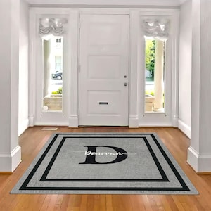 Family Name Entry Rug Personalized Entryway Rug Entrance Rug for Inside House Indoor Welcome Mat No Pile Non Slip Machine Washable AR212-04