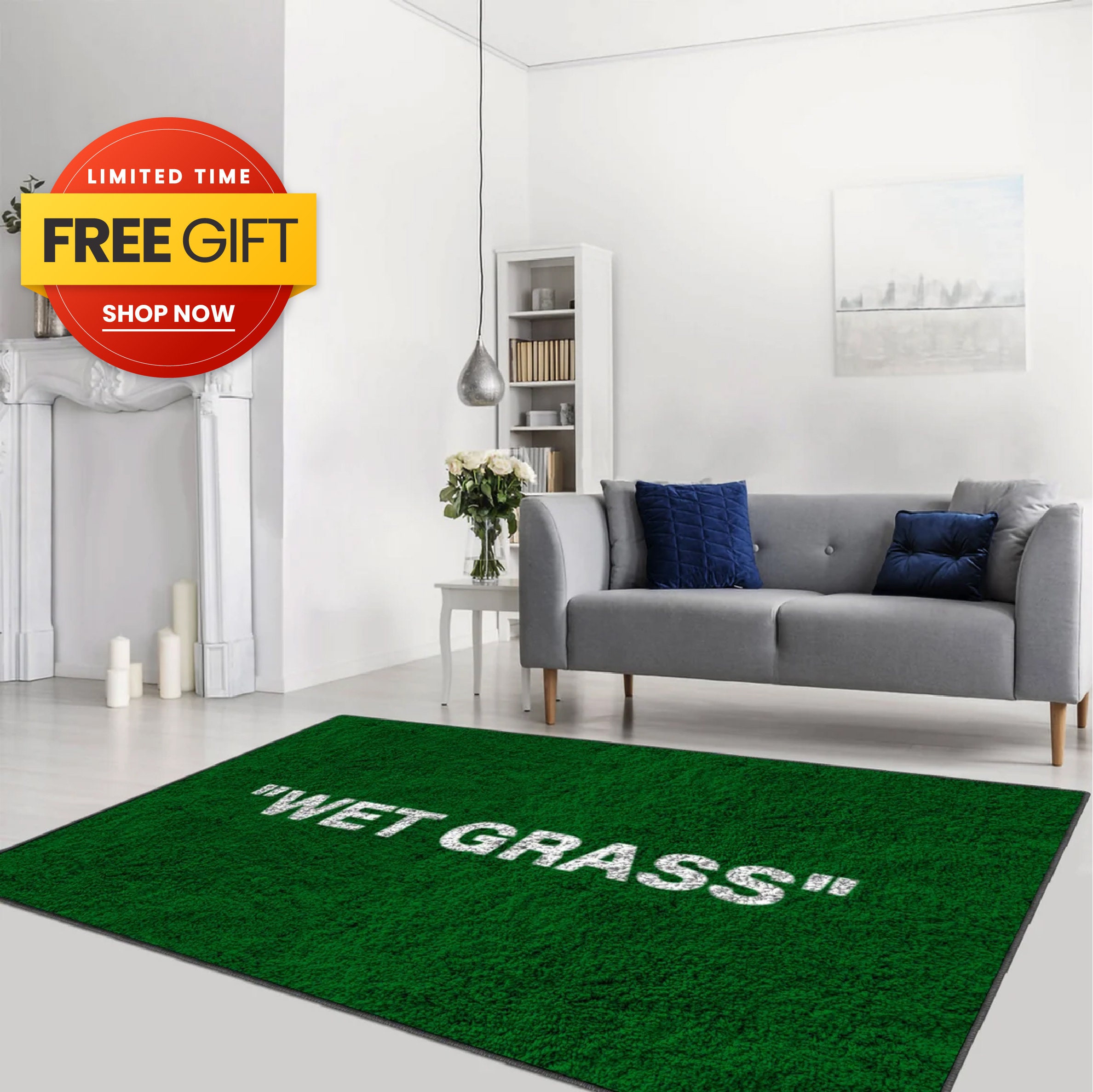 Off-White Off-White Virgil Abloh X IKEA Markerad Wet Grass Rug 195x132 ...